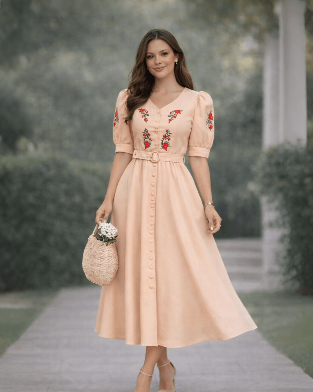 Vestido Midi em Alfaiataria Ianka