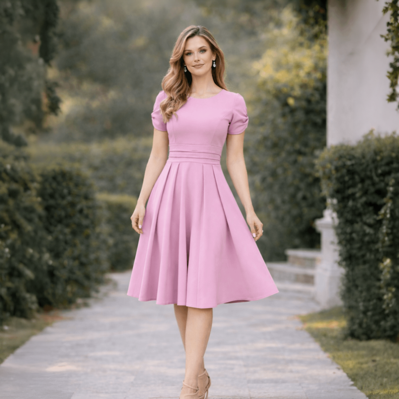 Vestido Midi Alfaiataria Amarração Mangas