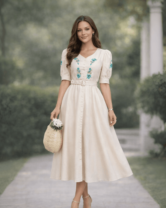 Vestido Midi em Alfaiataria Ianka