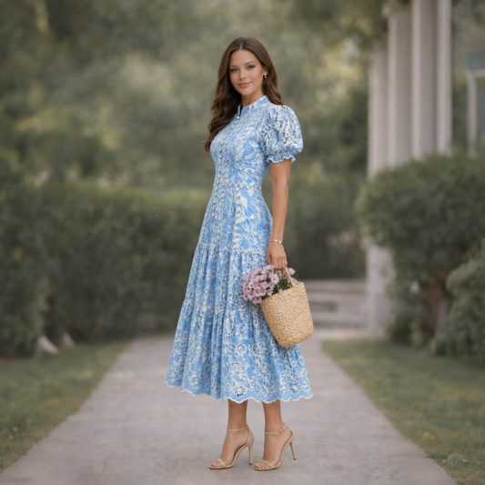 Vestido Midi Fluido Valéria Richelieu