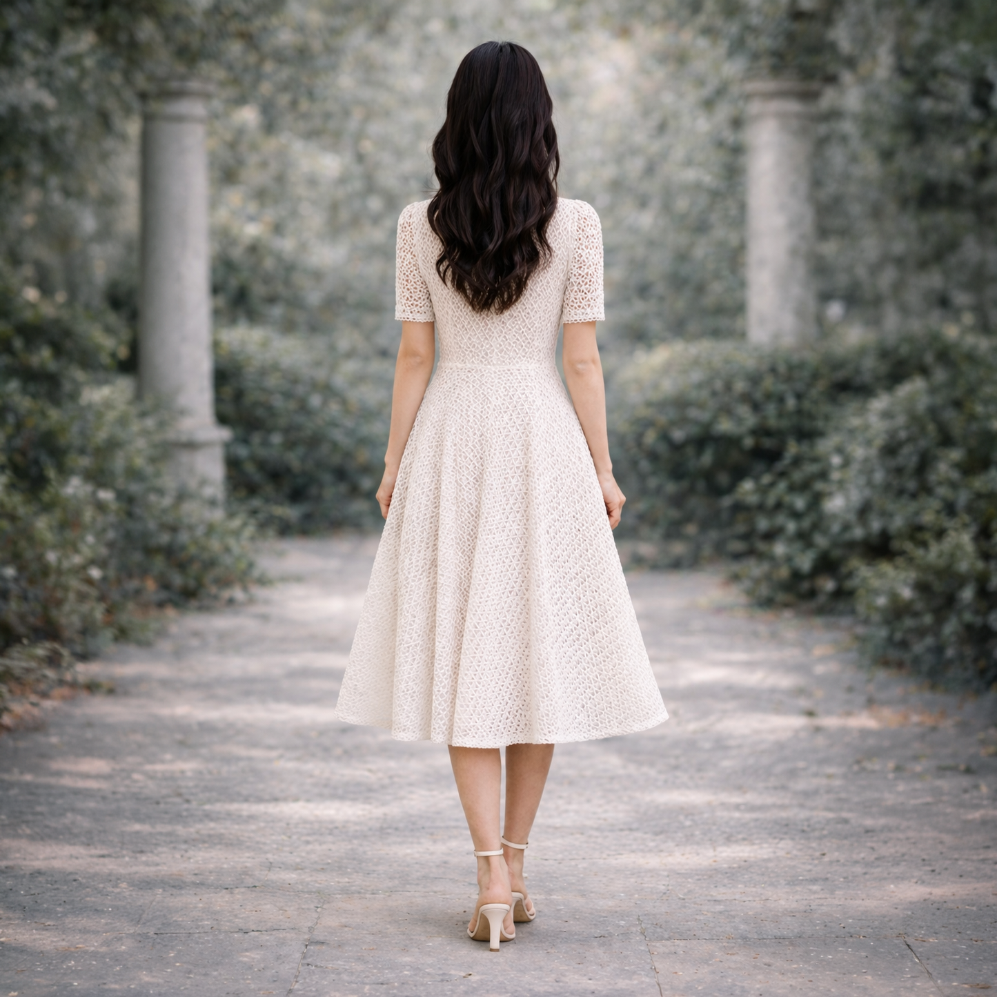 Vestido Midi Malha Tricot Texturizada