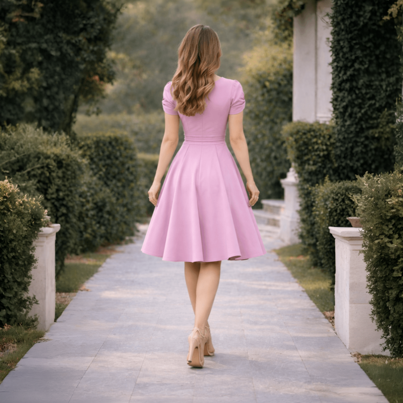 Vestido Midi Alfaiataria Amarração Mangas