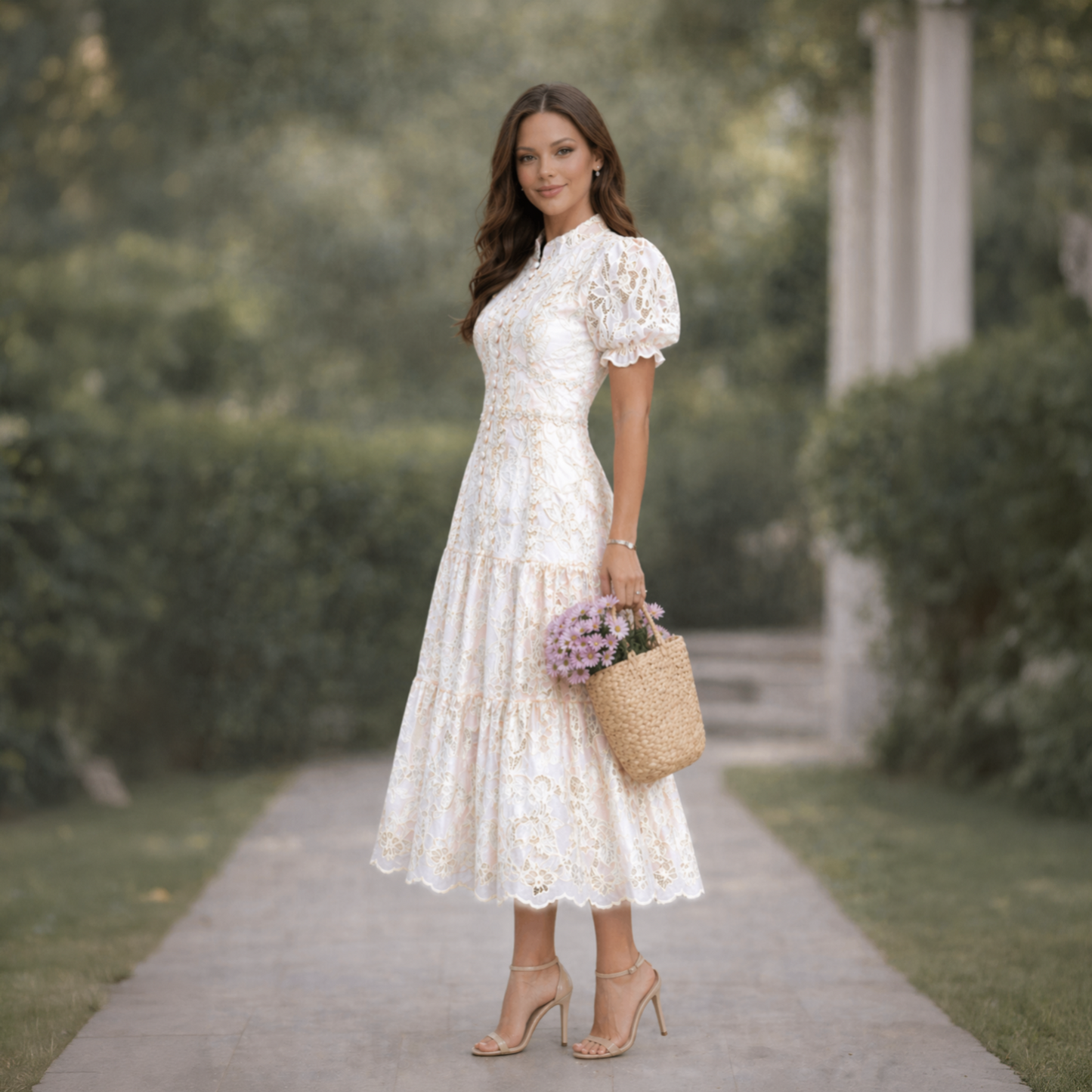 Vestido Midi Fluido Valéria Richelieu