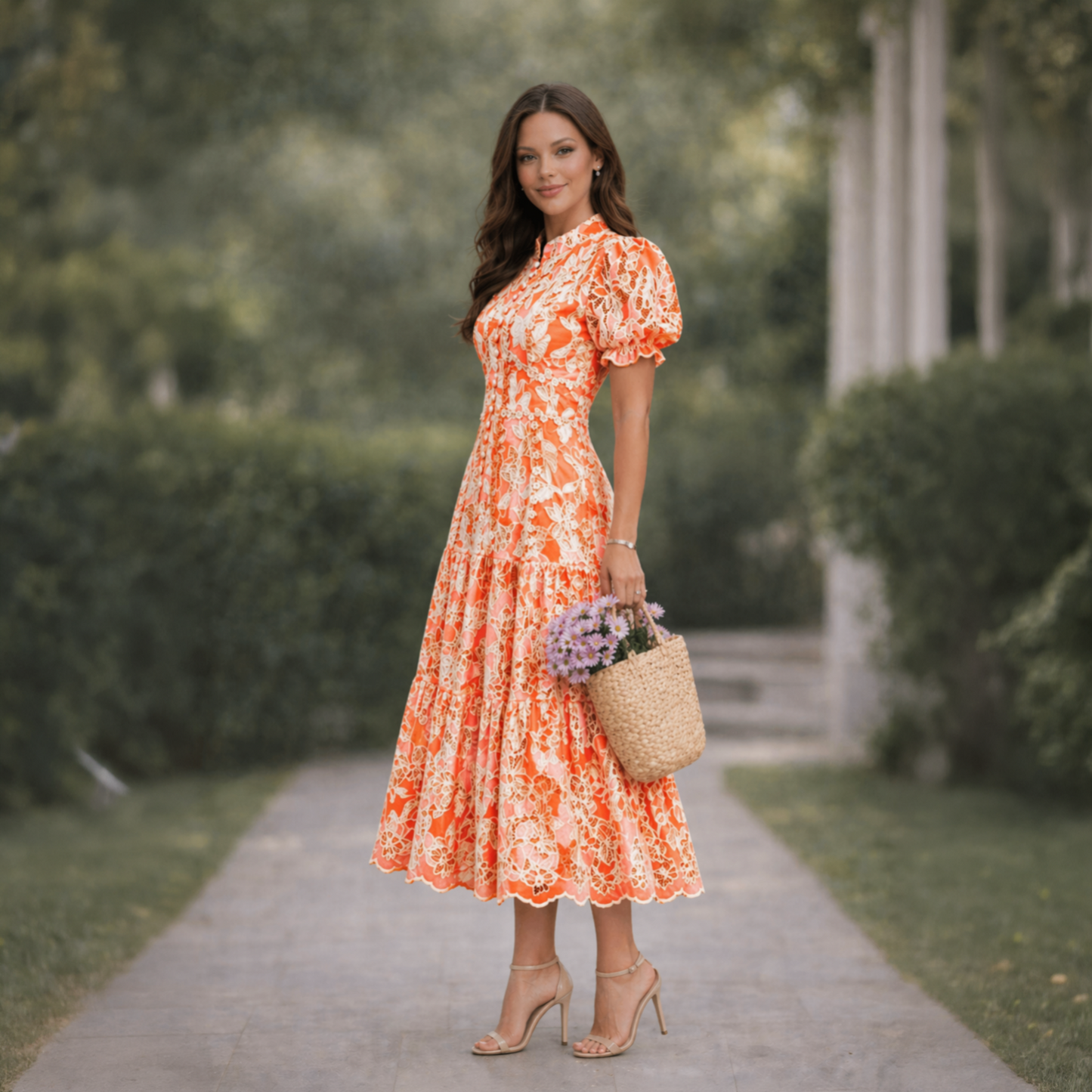 Vestido Midi Fluido Valéria Richelieu